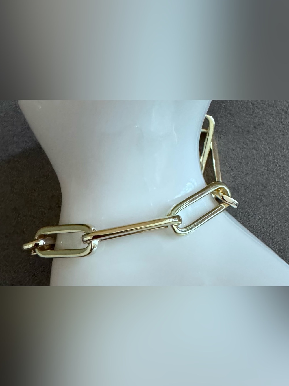 Melinda Maria Gold Tone Paperclip Link Bracelet - Picture 3 of 6